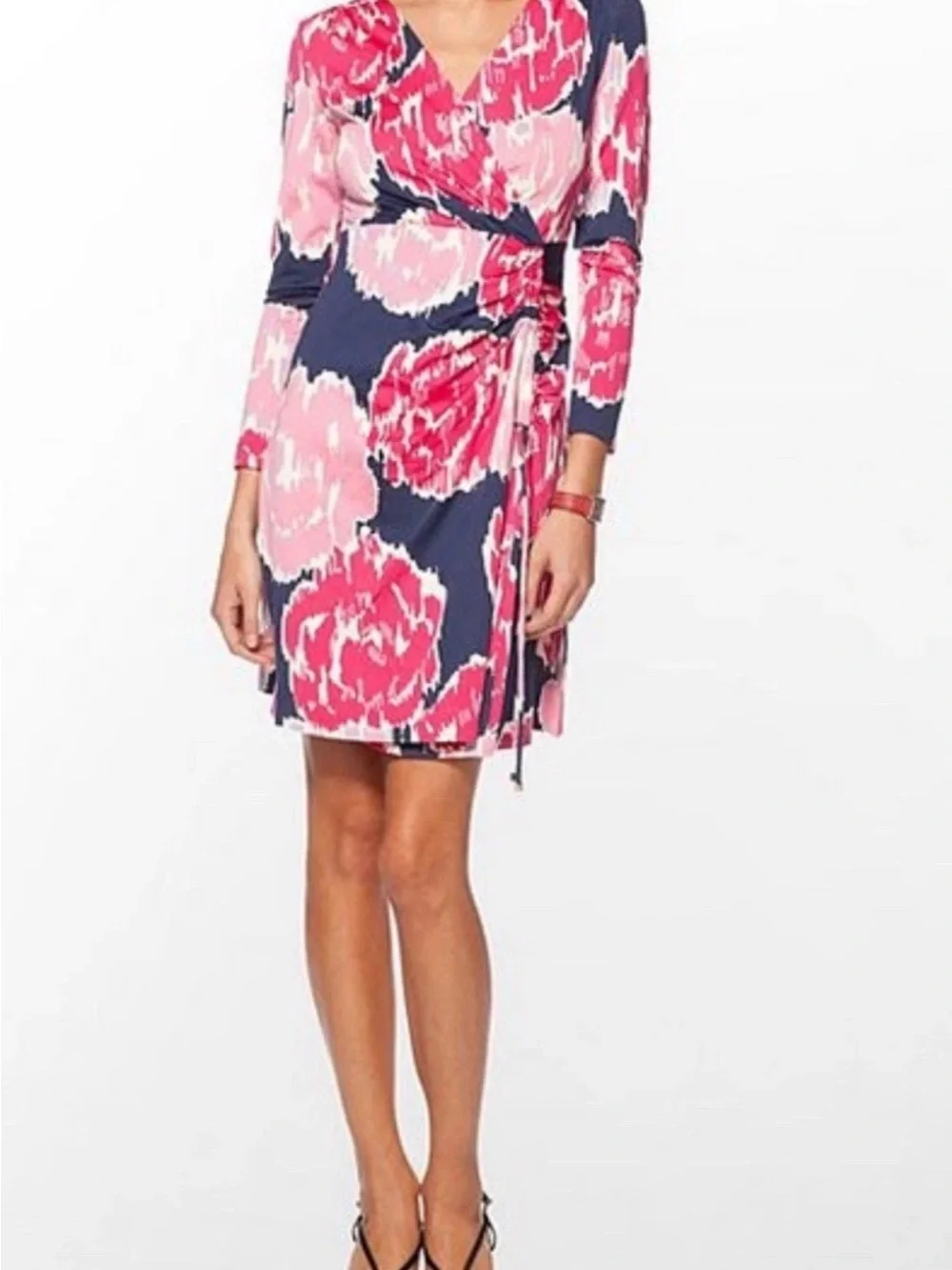 Lilly Pulitzer Pink & Navy Floral faux Wrap dress